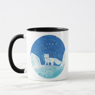 Caneca Ilustração da Pequena Raposa Árctica (Vulpes lagop