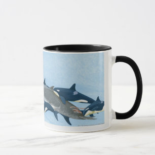 Caneca Ilustração das baleias de assassino que trabalha