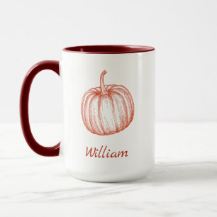 Caneca Ilustração de Abóbora de Halloween Fofa Adicione S