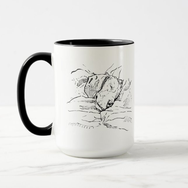 Caneca Ilustração de Amante de Cachorro Beagle  (Esquerda)