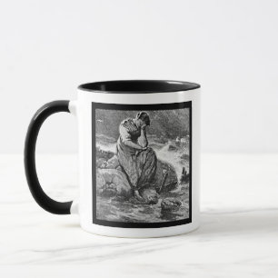 Caneca Ilustração de Arte de Simpatia Vintage, Triste Mul