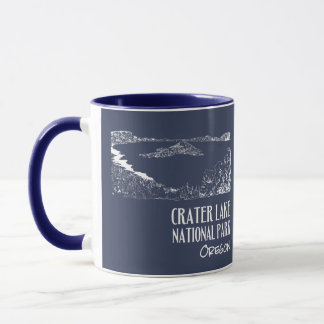 Caneca Ilustração de Arte do Parque Nacional do Lago Crat