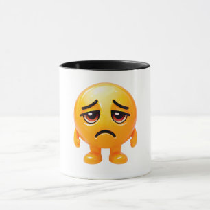 Caneca Ilustração de Carinha Amarela Triste