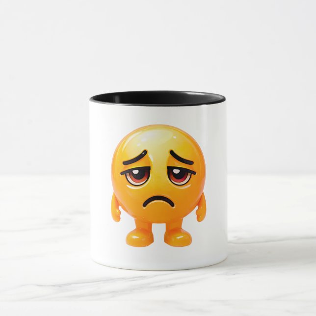 Caneca Ilustração de Carinha Amarela Triste (Centro)