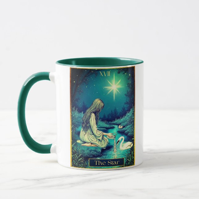 Caneca Ilustração de Carta de Tarot, A Estrela (Esquerda)