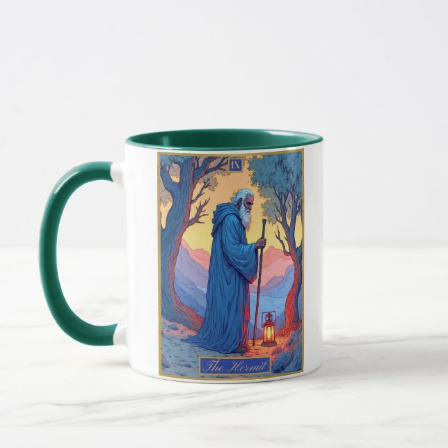 Caneca Ilustração de Carta de Tarot, O Eremita (Esquerda)