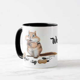 Caneca Ilustração de Chipmunk Cheeky