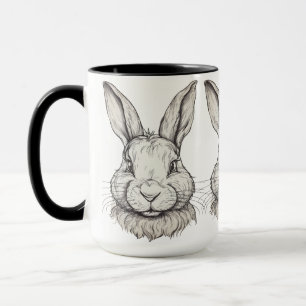 Caneca Ilustração de coelhos estéticos venenosos