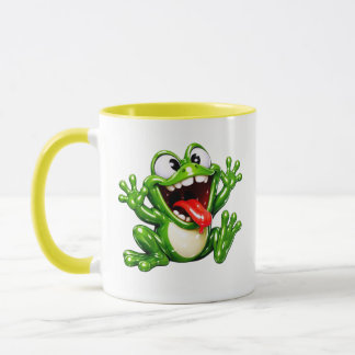Caneca Ilustração de desenho animado de sapo engraçado