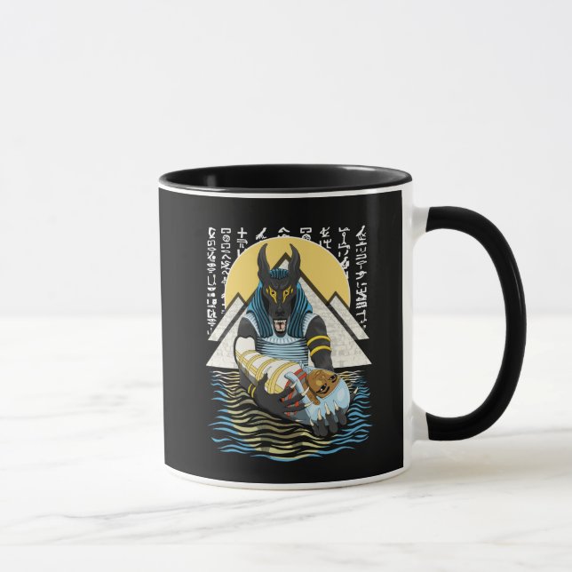Caneca Ilustração de Deus Egípcio Anubis (Direita)