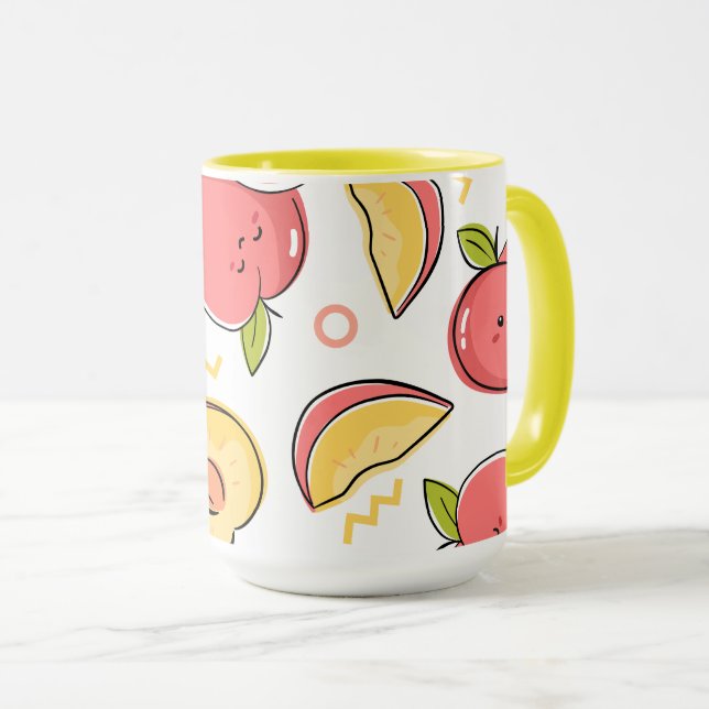 Caneca Ilustração de Frutas Arte (Frente Esquerda)
