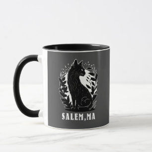 Caneca Ilustração de Gato Preto Salem