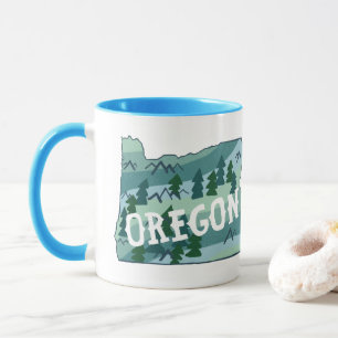 Caneca Ilustração de Mapa de Estado do Oregon