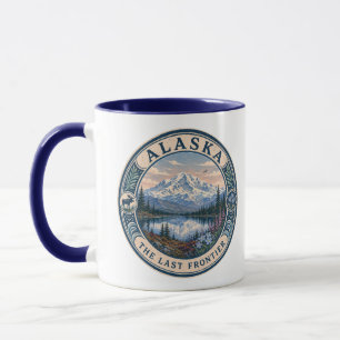 Caneca Ilustração de Paisagem do Alasca Arte de Viagem Ba