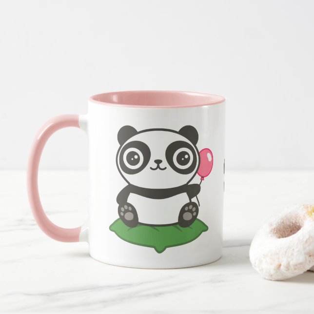 Caneca Ilustração de Panda Bonita (Com Donut)