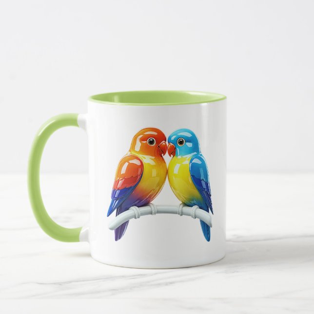 Caneca Ilustração de Pássaros do Amor (Esquerda)