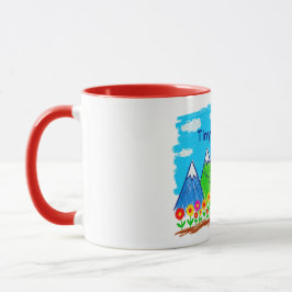 Caneca Ilustração de Pequena Figura de Pauzinhos Exploran