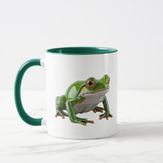 Caneca Ilustração de Rã Verde Fofa