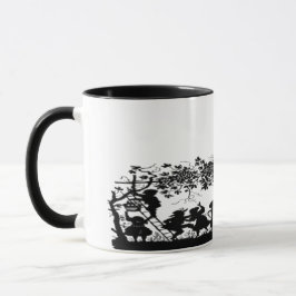 Caneca Ilustração de silhueta de diversão ao ar livre no 