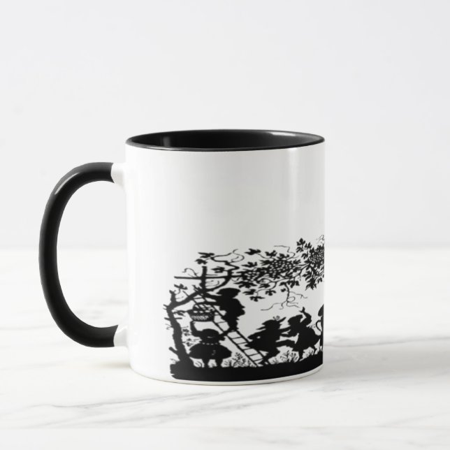 Caneca Ilustração de silhueta de diversão ao ar livre no  (Esquerda)