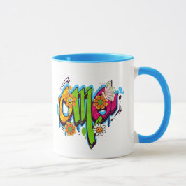 Caneca Ilustração de Tipografia de Boas Vibrações