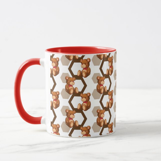 Caneca ilustração de uma disposição de urso de ursinho no (Esquerda)