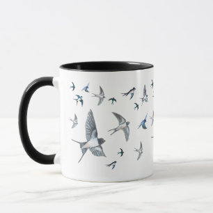 Caneca Ilustração Do Bando De Aves De Engorda Voadoras