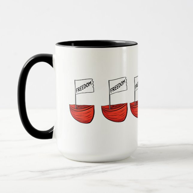 Caneca Ilustração do Barco da Liberdade Náutica (Esquerda)