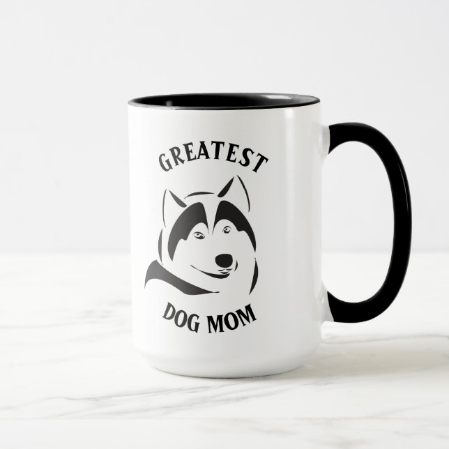 Caneca Ilustração do Cachorro Negro da Mãe Maior (Direita)