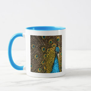 Caneca Ilustração do esplendor do pavão