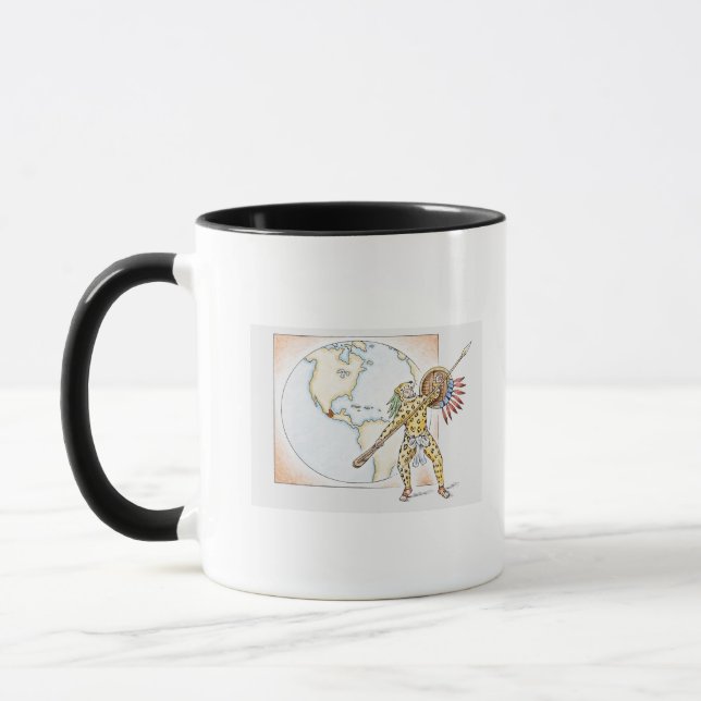Caneca Ilustração do guerreiro asteca de Jaguar (Esquerda)