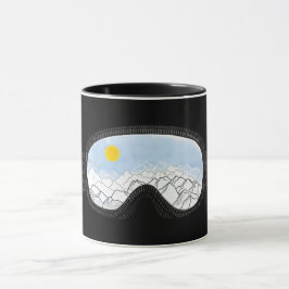Caneca Ilustração do Modo Montanha Ski Goggles