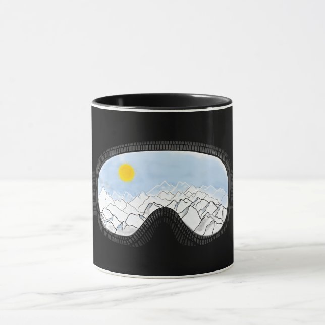Caneca Ilustração do Modo Montanha Ski Goggles (Centro)