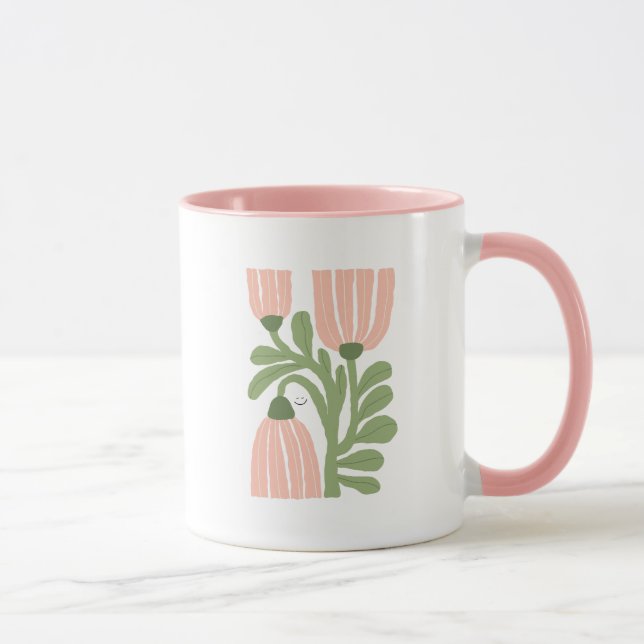 Caneca Ilustração Floral Arte (Direita)