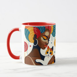 Caneca Ilustração Gráfica de Senhora Cat