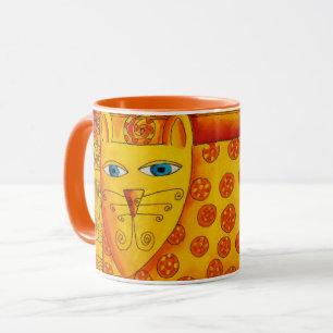 Caneca Ilustração Padrão de Leopard Watercolor