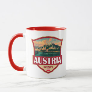 Caneca Ilustração Retro Insígnia da Áustria