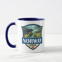 Ilustração Retro Insígnia Noruega
