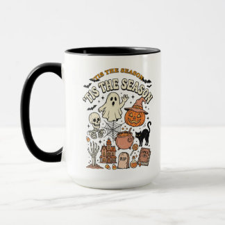Caneca Ilustração Vintage de Aglomeração Assombrada de Ha