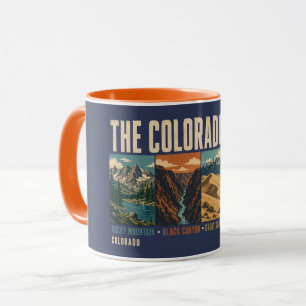 Caneca Ilustração Vintage dos Quatro Parques Nacionais do
