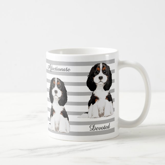 Caneca ilustrada descuidado do Spaniel de rei (Direita)