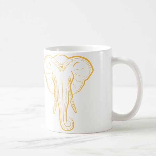 Caneca ilustrada do elefante (Direita)