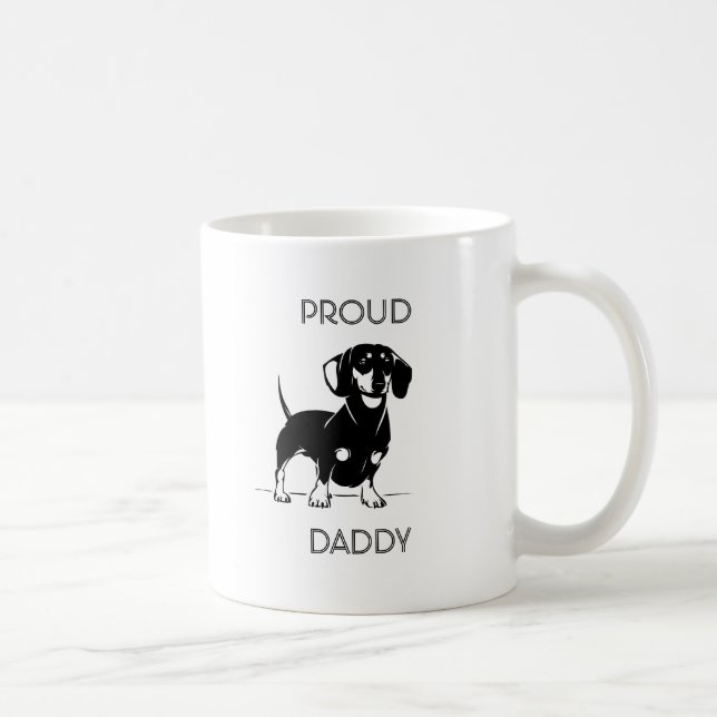 Caneca ilustrada do wiener do dachshund pai (Direita)