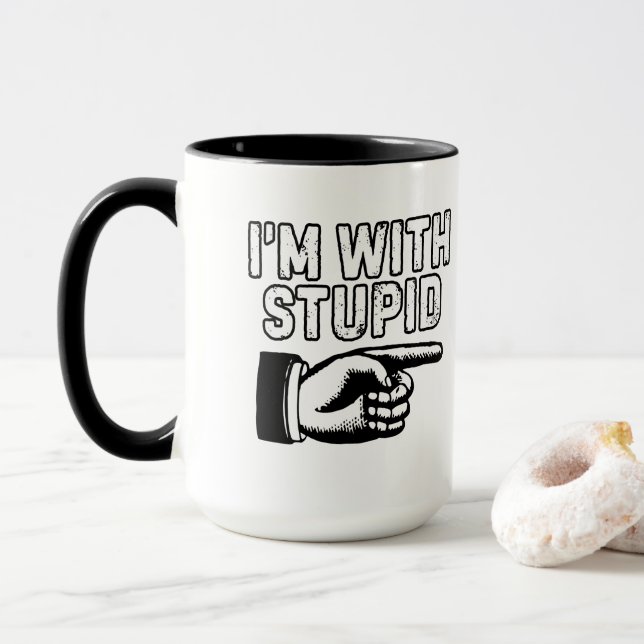 Caneca I'm with stupid index finger (Com Donut)