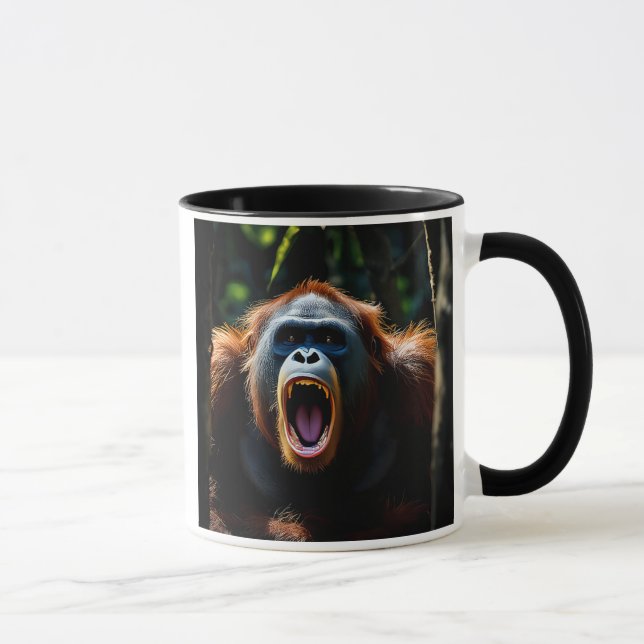 Caneca Image impressionnante d’un singe en colère. (Direita)