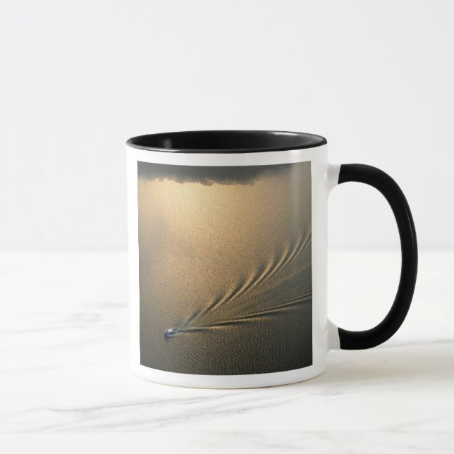 Caneca imagem aérea de barco no Lago Gatun Panamá (Direita)