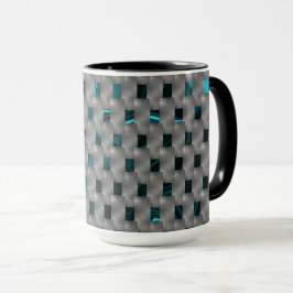 Caneca Imagem ciana sob placas de cinza, formas retangula