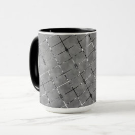 Caneca Imagem da cinza dividida em retângulo, fio de bril