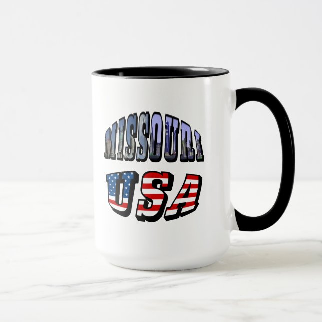 Caneca Imagem do Missouri e texto dos EUA (Direita)