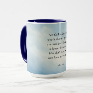 Caneca Imagem do versículo bíblico João 3:16